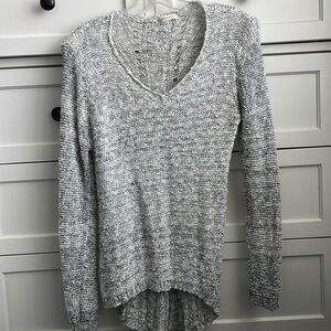 Phanuel Women’s Black & White Woven V Neck Sweater - Size Small
